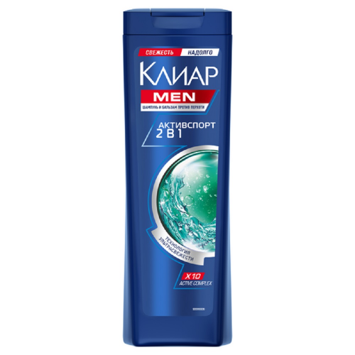 Шампунь Clear men 400мл 2в1 активспорт Клиа