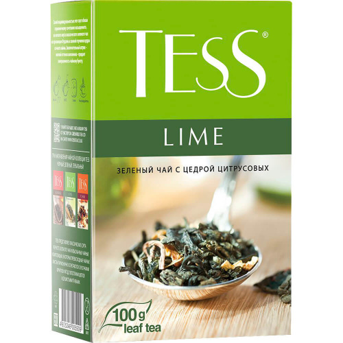 Чай зеленый Tess Lime с цедрой лимона 100г