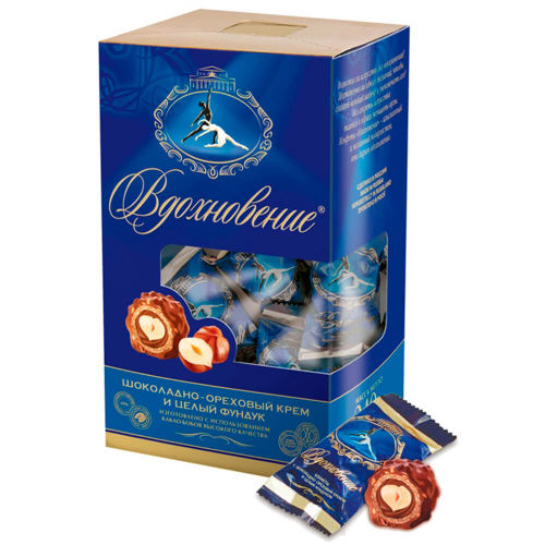 Конфеты Вдохновение 240г шок-орех крем и целый фундук Бабаевский