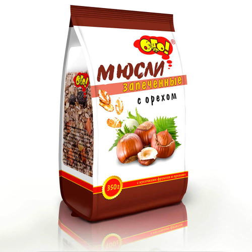 Мюсли ого 350г запечённые с орехом Ого!