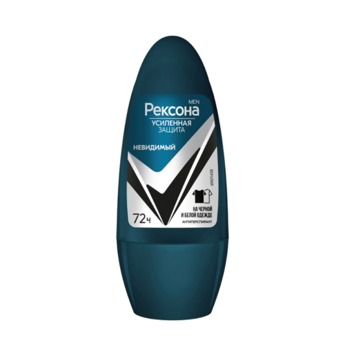 Антиперспирант рексона men 50 мл шарик невидимый на черном и белом Rexona