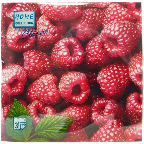 Салфетки Home Collection 20шт 33*33см 3 слоя малина/клубника Home collection