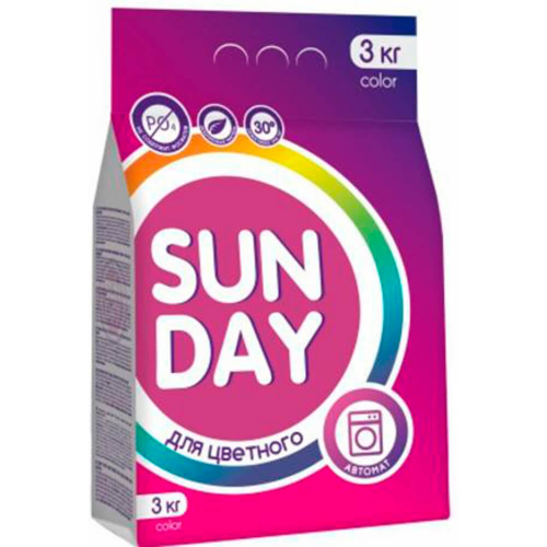 Стиральный порошок сандей 3 кг колор автомат Sun day