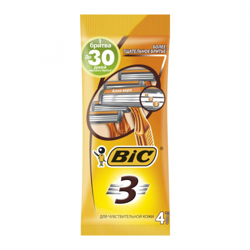 Станок Bic-3 4шт одноразовый для чувствительной кожи BiC