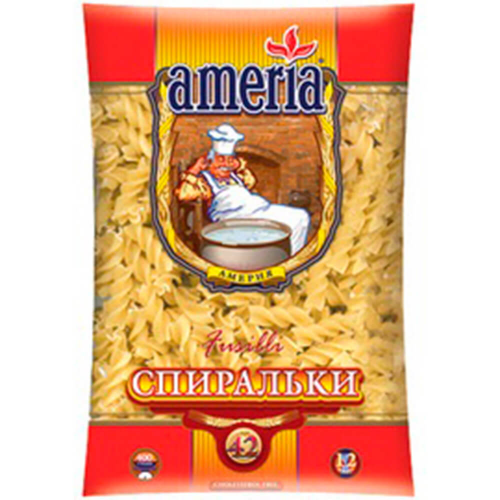 Макароны Ameria 400г спиральки 042