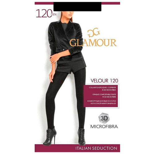 Колготки женские гламур велюр 120 ден неро р.4 Glamour
