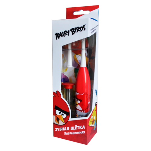 Зубная щетка вибрационная Angry Birds + сменная насадка и песочные часы от 3-х лет Longa vita