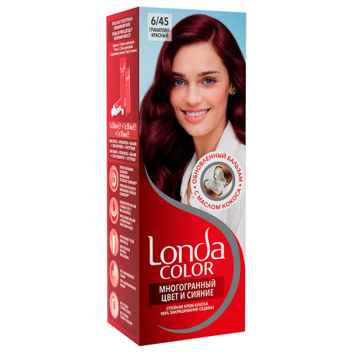 Краска для волос лондаколор крем 6/45 гранатово-красный Londa COLOR