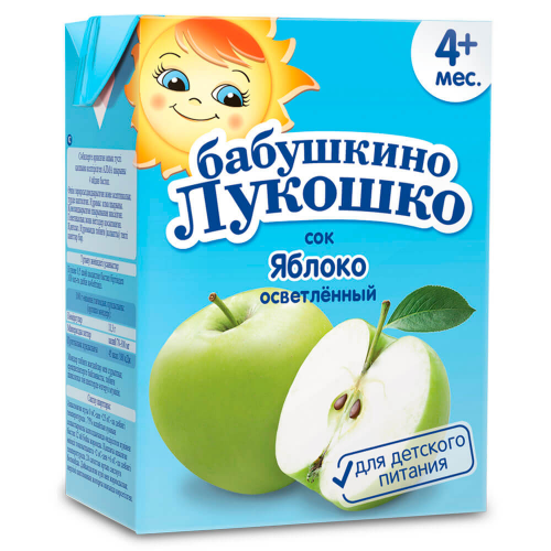 Сок Бабушкино Лукошко 200мл яблоко осветленный с 4 месяцев Бабушкино лукошко