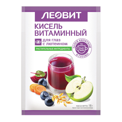 Кисель витаминный для глаз 18г с лютеином леовит Леовит