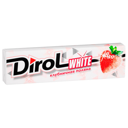 Резинка жевательная Dirol White 13,6г клубничная поляна подушечки