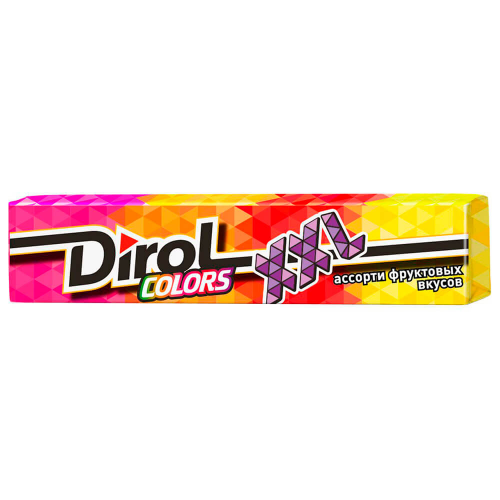 Резинка жевательная Dirol 19г colors ххl ассорти фруктовых вкусов