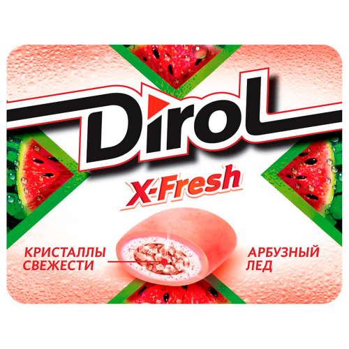 Резинка жевательная Dirol 16г x-fresh арбузный лед