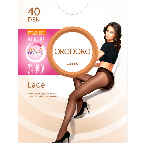 Колготки женские Orodoro лейс 40 ден неро р.2
