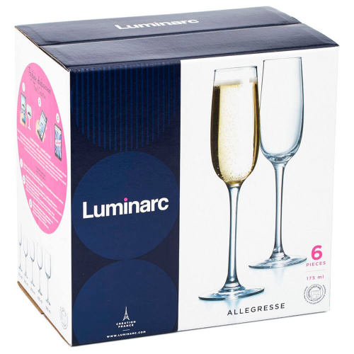 Набор фужеров для шампанского 175мл 6шт LUMINARC аллегресс j8162 Luminarc