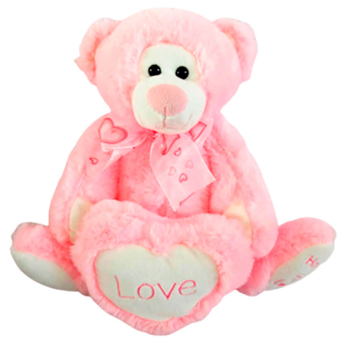 Игрушка мягкая Розовый мишка с сердцем 18*15*26см le017-1671b Там-там