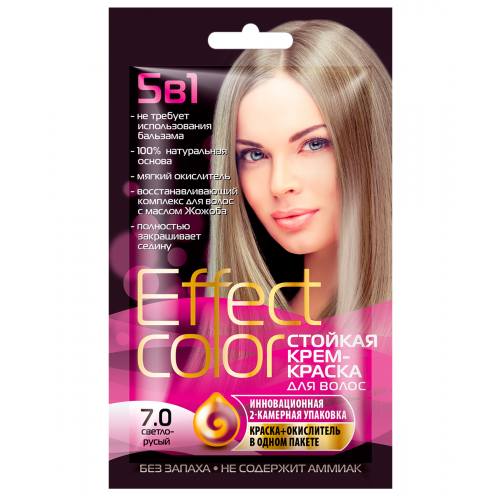 Крем-краска для волос Effect color 50мл 7.0 светло-русый Effect Color