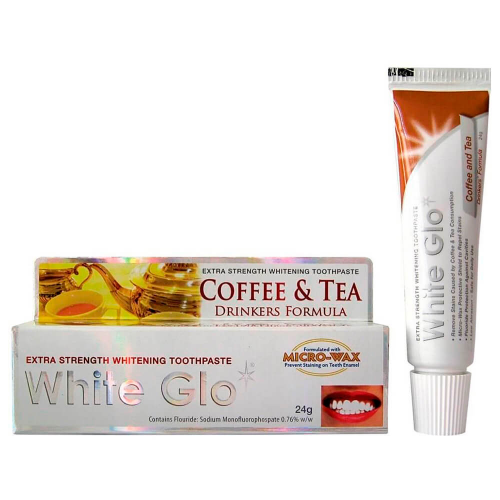 Зубная паста White Glo 16мл отбеливающая для любителей кофе и чая White glo