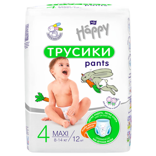 Трусики-подгузники Bella Baby Happy 12шт макси 8-14кг 4 Bella Happy