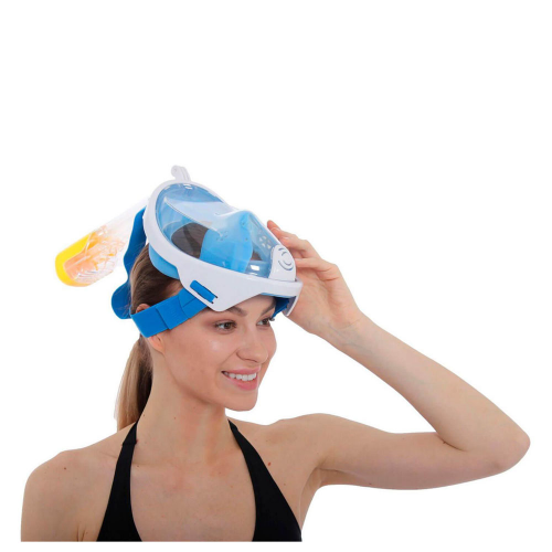Маска для снорклинга полнолицевая L/XL голубой BRADEX