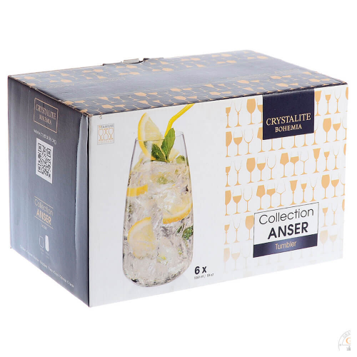 Набор стаканов для воды 550мл 6шт Crystalite Bohemia Anser/Alizee