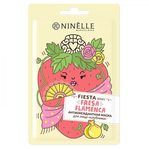 Маска для лица Ninelle Fiesta клубника антиоксидантная НИНЕЛЬ