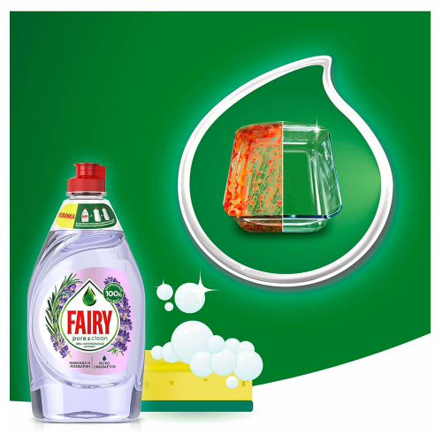 Средство для мытья посуды Fairy 450мл пьюр энд клин лаванда и розмарин