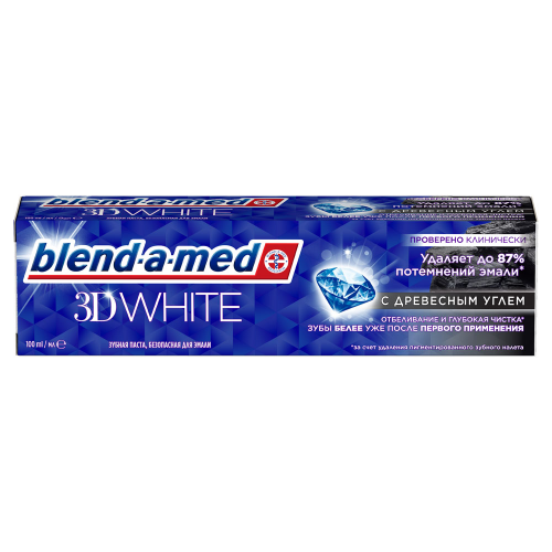 Зубная паста Blend-a-med 100мл 3D White отбеливание с древесным углем