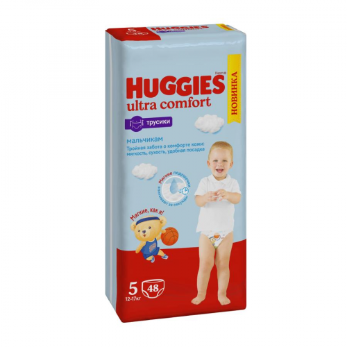 Трусики-подгузники Huggies 48шт 13-17кг 5 для мальчиков
