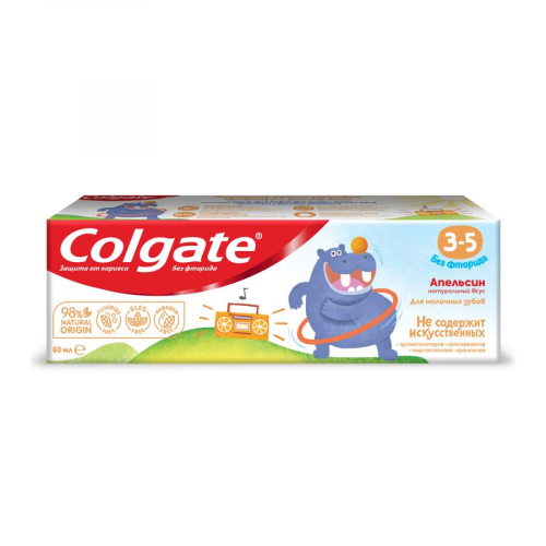 Зубная паста Colgate 60 мл со вкусом апельсина 3-5 лет без фторида