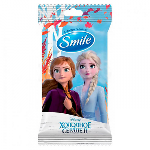 Салфетки влажные смайл беби 15 шт холодное сердце Smile