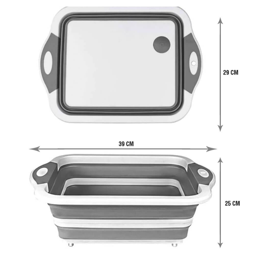Доска разделочная складная Unigood 39*29*25см серый/белый