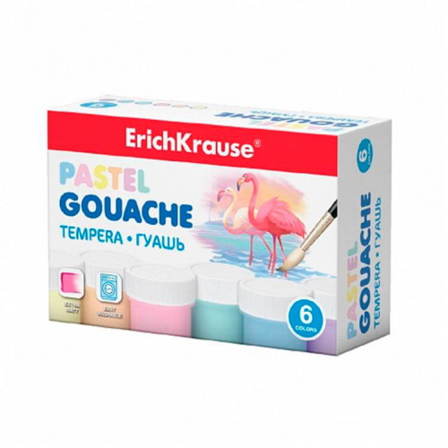 Гуашь 6цв Erich Krause пастель 19014 ErichKrause