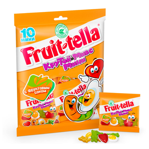 Мармелад жев. Фрутелла крутой микс мини 200г с фруктовым соком ван мелле Fruittella