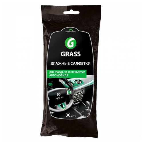 Салфетки влажные grass 30 шт для ухода за интерьером а/м Grass