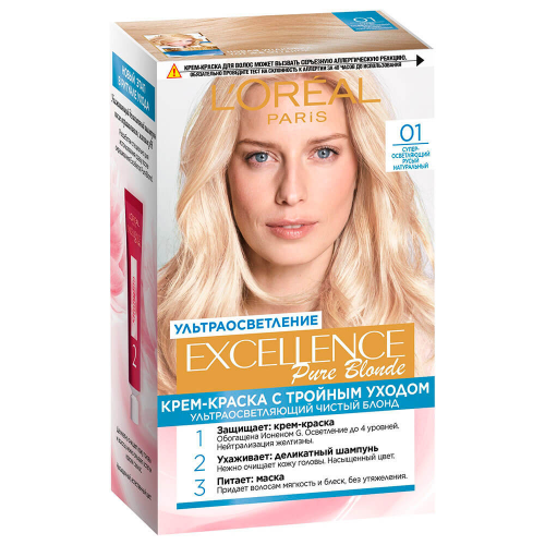 Крем-краска для волос L'Oreal Paris Excellence 01 суперосветляющий русый натуральный LOREAL EXCELLENCE Creme