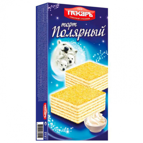 Торт вафельный Полярный 213г пекарь ПЕКАРЬ