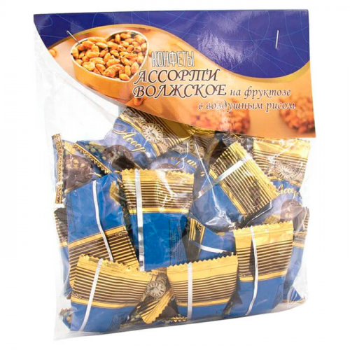 Конфеты ассорти Волжское 180г рис на фруктозе Шугарофф