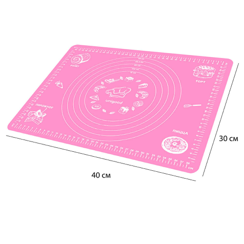 Коврик силиконовый 40*30см Unigood розовый