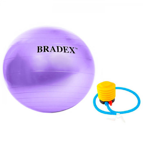Мяч для фитнеса фитбол-75 брадекс с насосом фиолетовый sf 0719 BRADEX