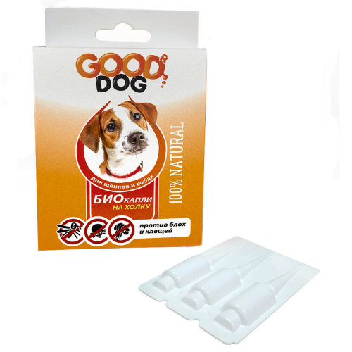 Капли БИО Good Dog антипаразитарные для щенков и собак от блох и клещей