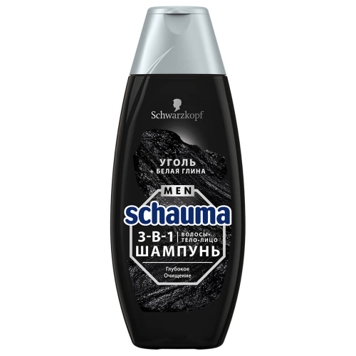 Шампунь Schauma Men 400мл Энергия Природы Уголь+Белая глина