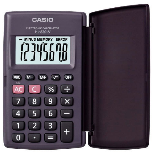 Калькулятор Casio черный 102x62x18мм hl-820lv-bk-s-gp