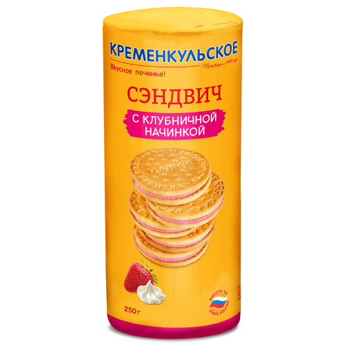 Печенье Сказ от марии 250г с клубничной начинкой Кременкульская КФ