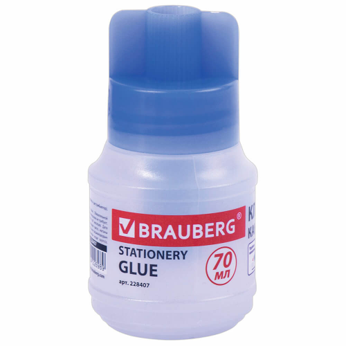 Клей канцелярский Brauberg 70мл с кисточкой 228407 BRAUBERG