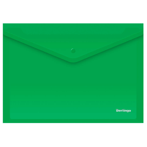 Папка-конверт на кнопке Berlingo а4 180мкм зеленая 134796 BERLINGO