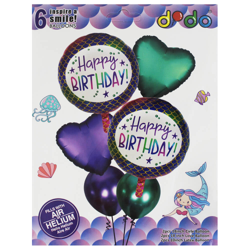 Набор шаров Dodo Happy Birthday 6шт фольгированные