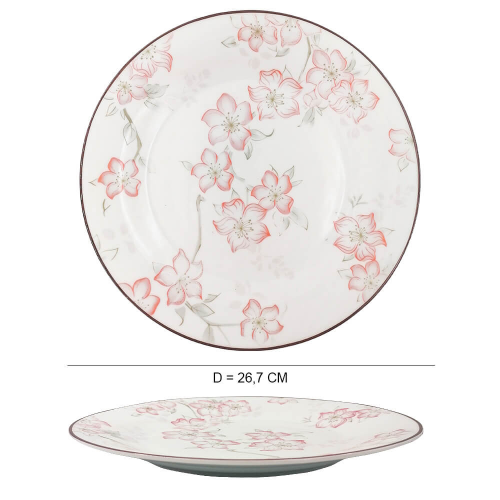 Тарелка обеденная 26, 7 м flat dessert plate розовый керамика ns105 Flat dinner plate