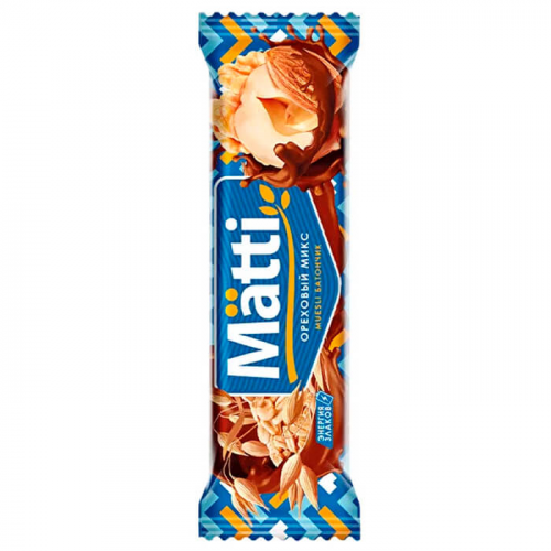 Батончик мюсли матти 24 г ореховый микс Matti