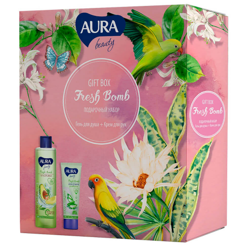 Набор подарочный Aura Beauty фреш бомб гель для душа 250мл+крем для рук 75мл